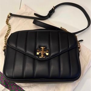 RARE Tory Burch Kira Chevron Camera Bag in Black. SOLD OUT IN STORES AND ONLNE.